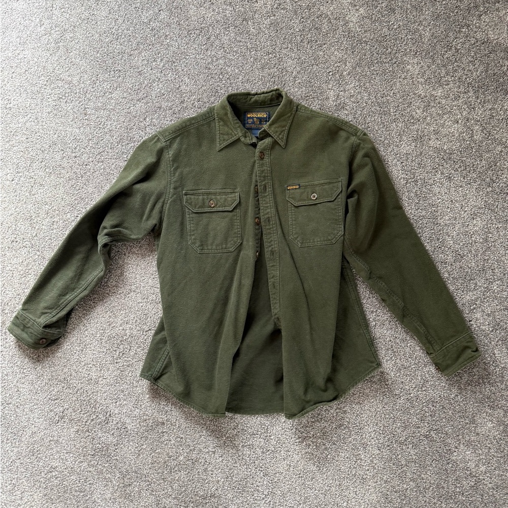Woolrich Olive Green Shirt with Blue Label
